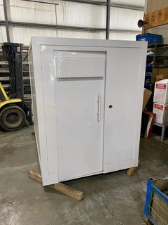 5x8 Safe Room with the door on the 5ft side.